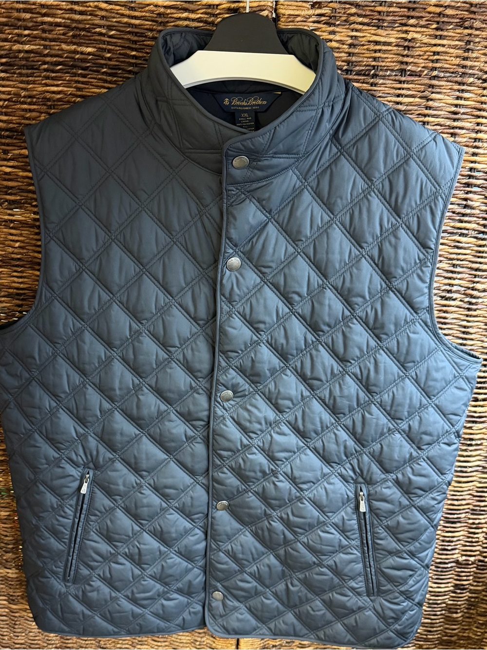 Brooks Brothers Diamond Quilted Dark Blue Men's Vest- XXL